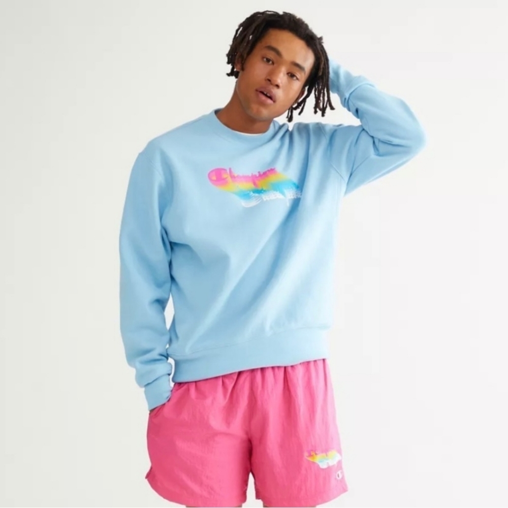 Champion NWT Reverse Weave Crew Neck Sweatshirt Sky Blue Unisex Men’s Size Large